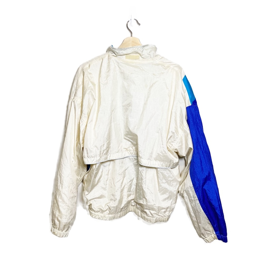 ASICS Vintage 90s MFT Crinkle Shell Jacket in Blue & Cream - Picture 7 of 7